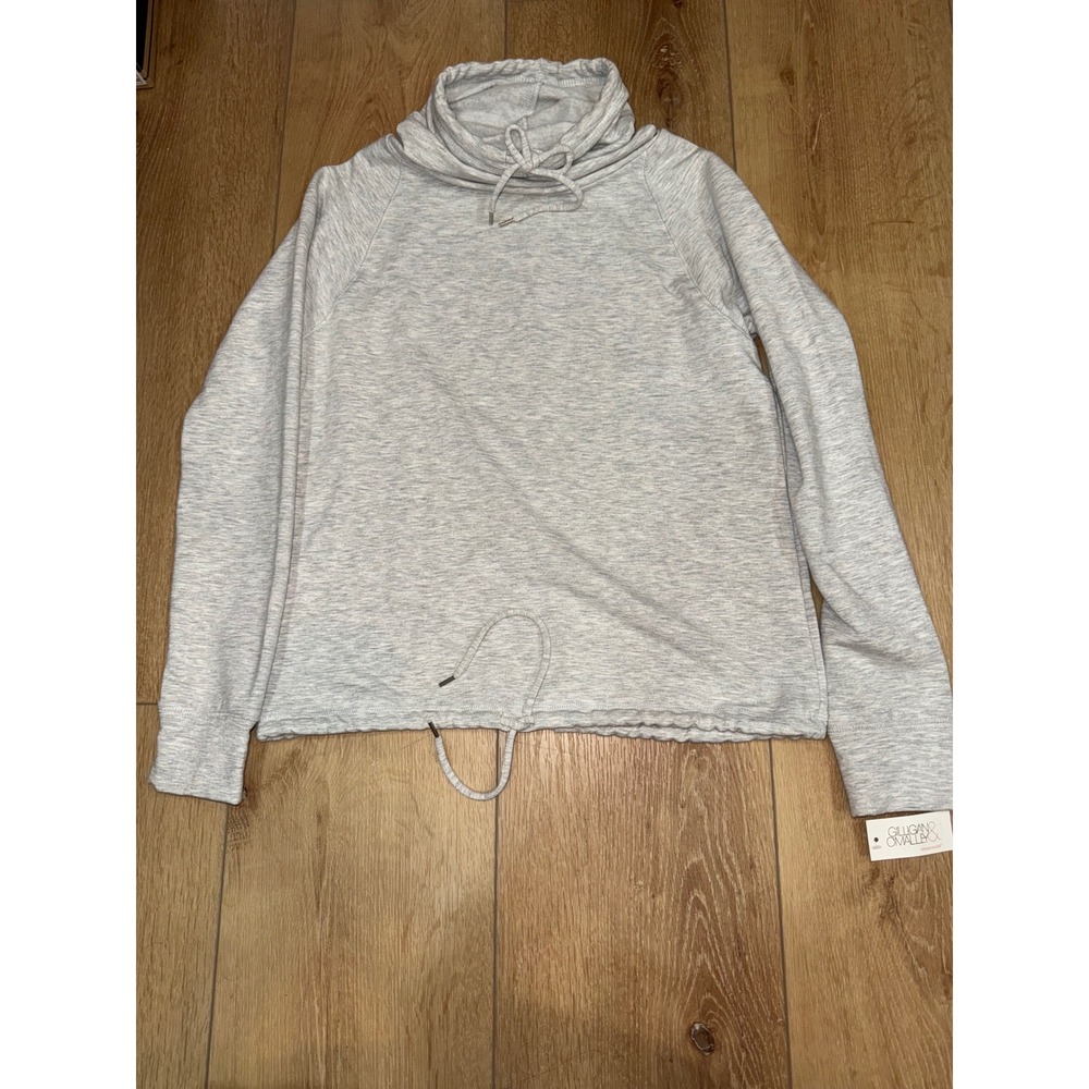 Gilligan & O'Malley Womens Heather Grey Cowl Neck Drawstring Sweatshirt XS NWT